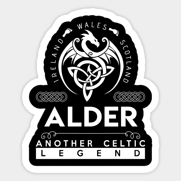 Alder Name T Shirt - Another Celtic Legend Alder Dragon Gift Item Sticker by harpermargy8920